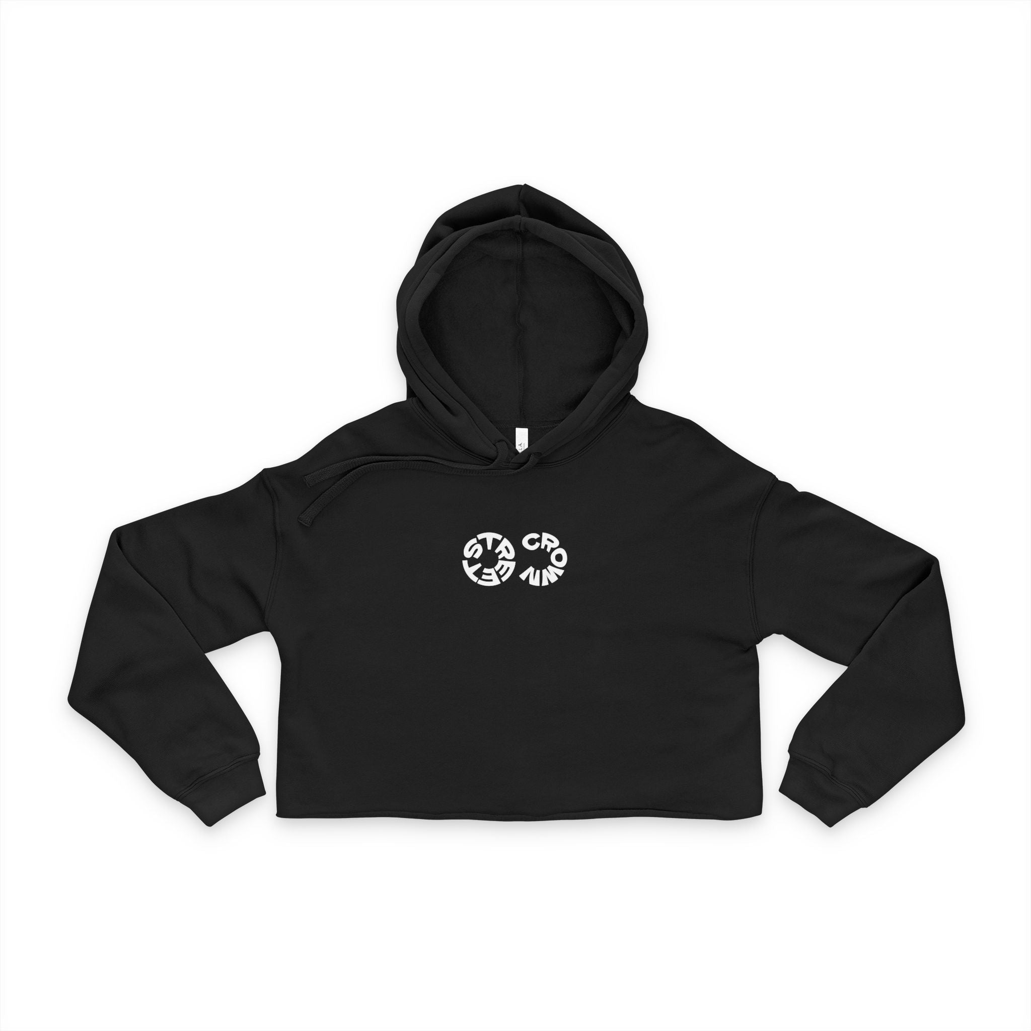 Street Crown Trendy Women's Cropped Hoodie with Unique Graphic Design | Casual Streetwear, Gift for Her, Fashion Forward, Spring Style, Cozy Layering