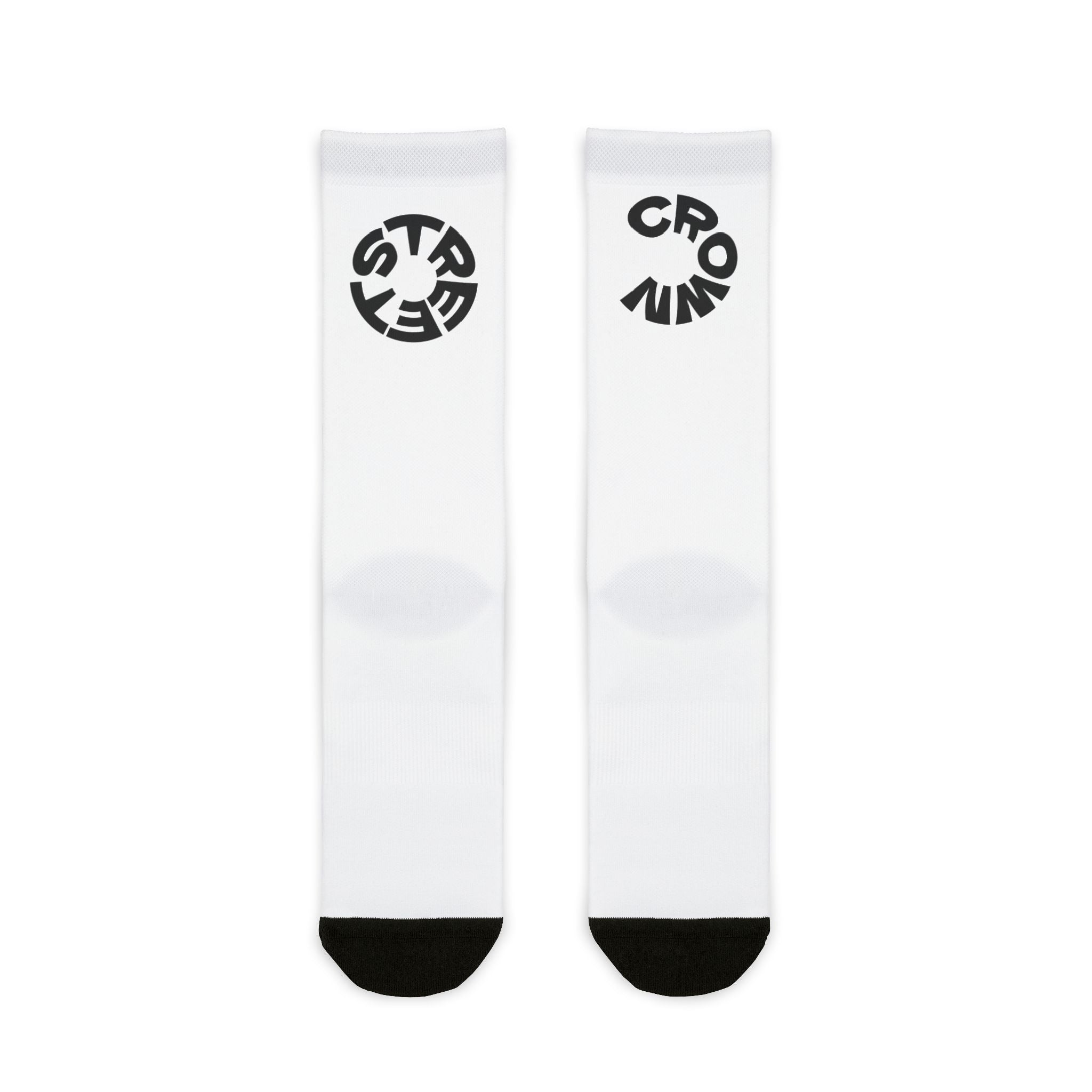 Street Crown Stylish Sublimation Crew Socks - Trendy Gift for Sports Lovers, Custom Fashion, Unique Streetwear, Everyday Comfort, Fun Home Accessories