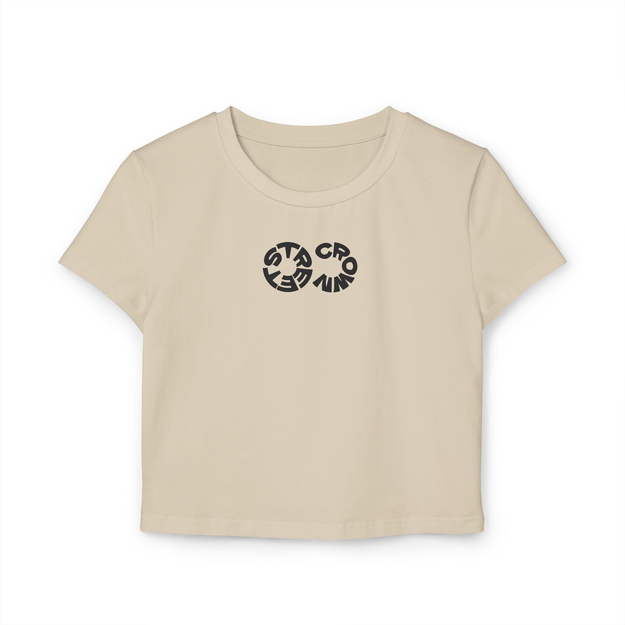 Street Crown Chic Women's Baby Tee With Stylish Graphic Print, Cute Casual Top for Summer, Trendy Crop Tee, Perfect for Everyday Wear, Gift for Her