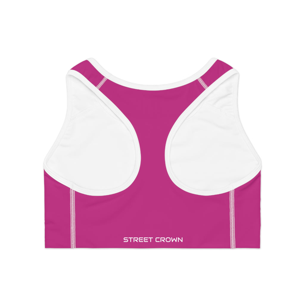 STREET CROWN Stylish Sports Bra with Motivational Design, Activewear for Fitness, Gym, Yoga, Running, Workout