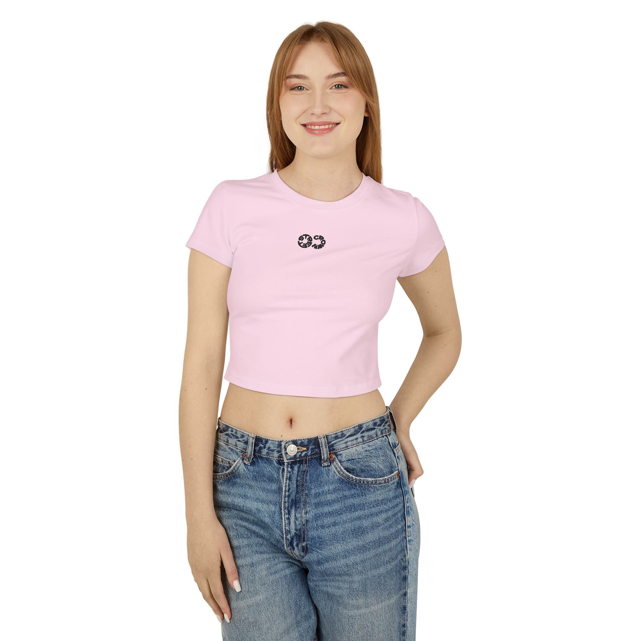 Street Crown Trendy Women's Baby Tee with Unique Design, Cute Crop Top for Casual Outings, Gift for Birthdays, Summer Style, Festive Vibes