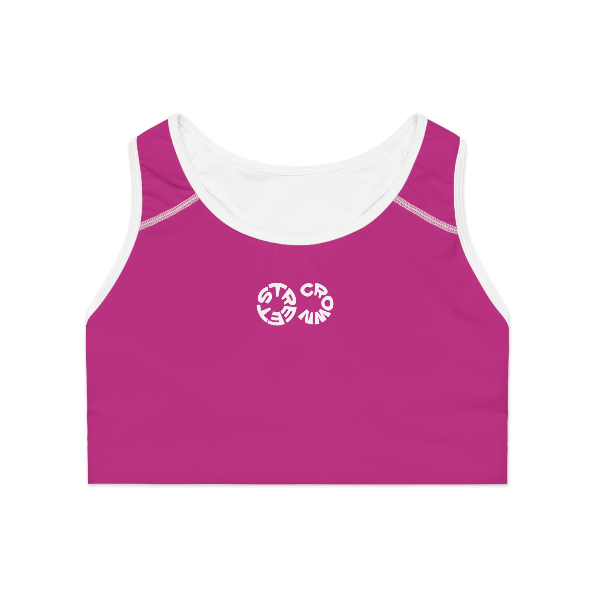 STREET CROWN Stylish Sports Bra with Motivational Design, Activewear for Fitness, Gym, Yoga, Running, Workout