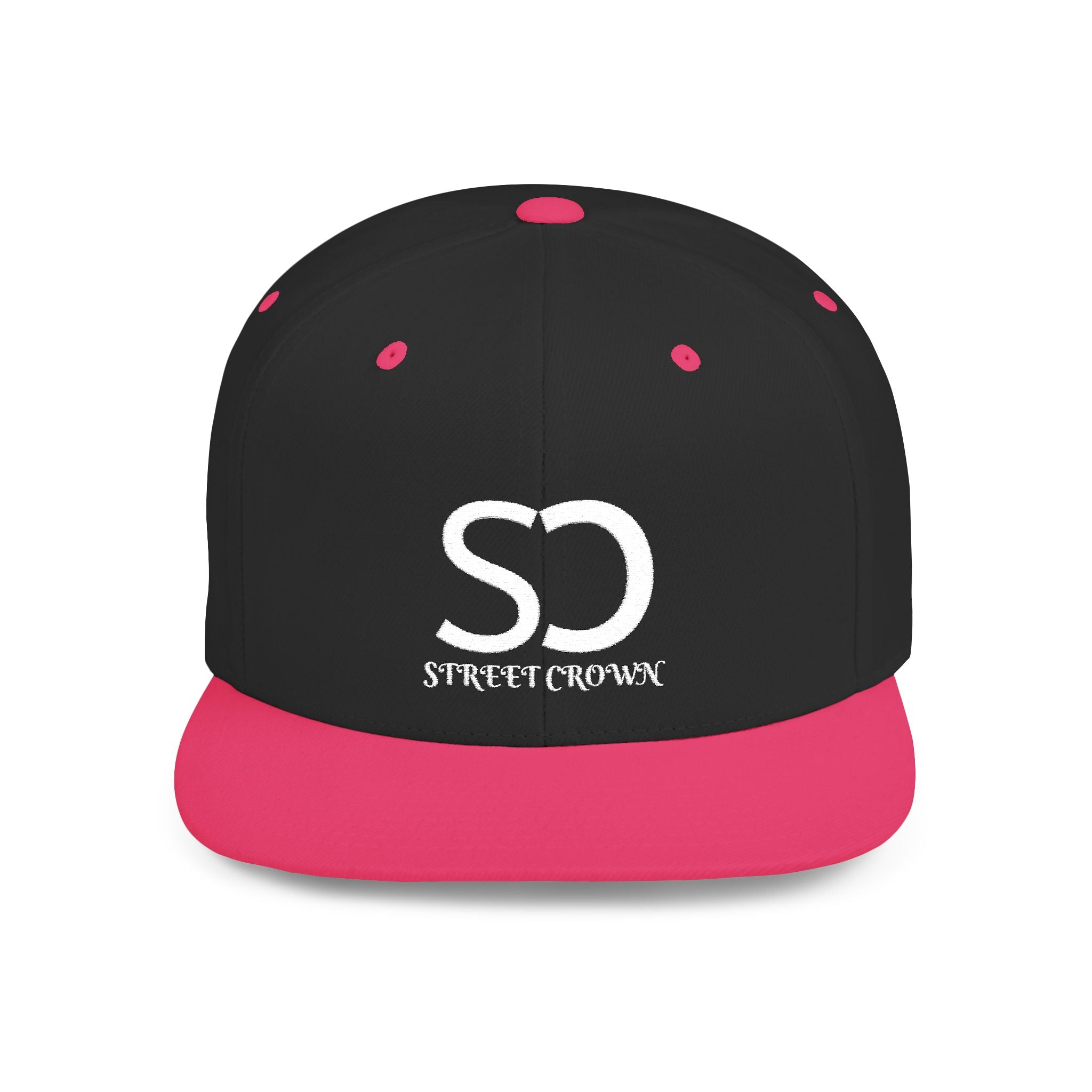 Street Crown Trendy Flat Bill Snapback Hat, Adjustable Baseball Cap, Urban Style, Streetwear Accessory, Perfect for Casual Outings, Gift for Friends