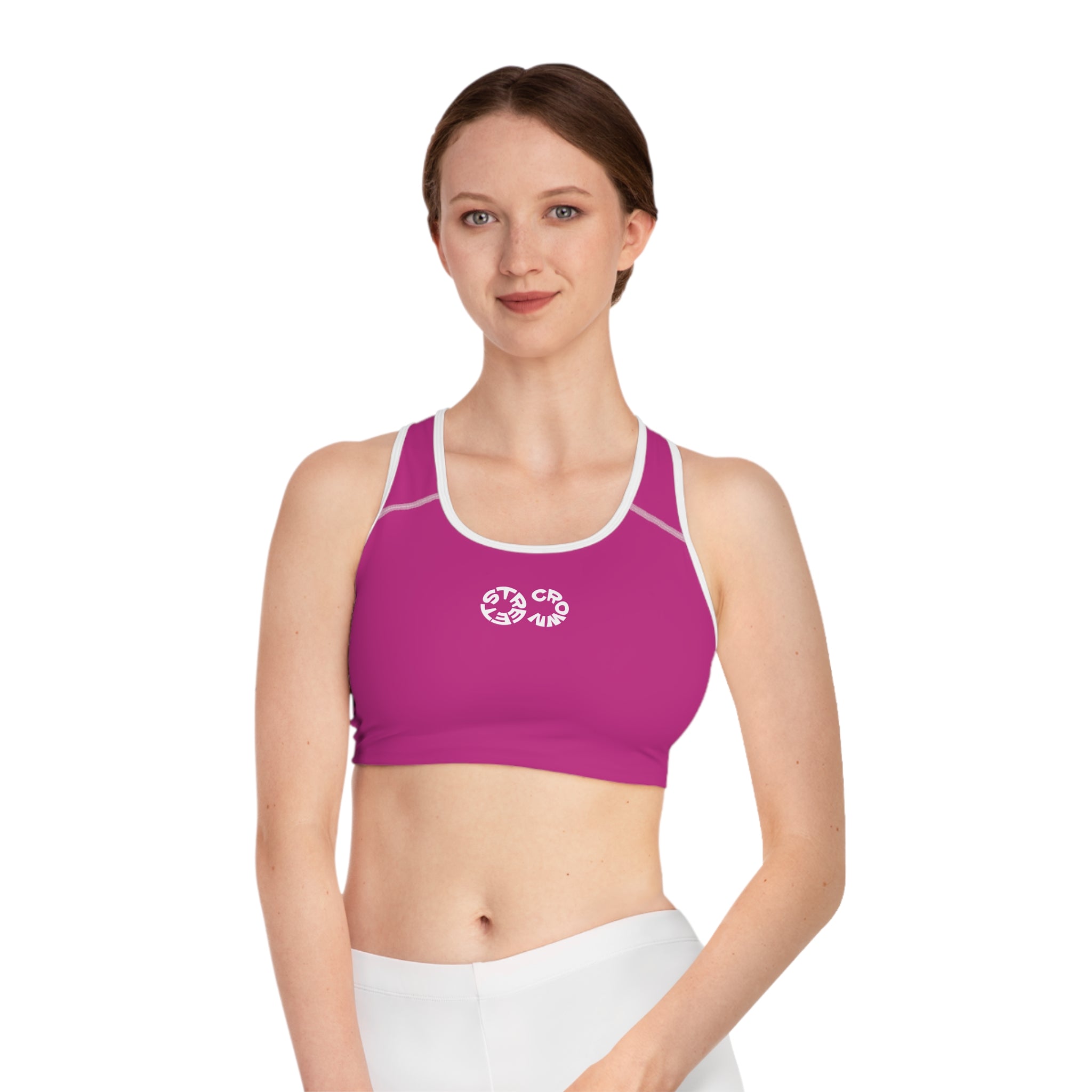 STREET CROWN Stylish Sports Bra with Motivational Design, Activewear for Fitness, Gym, Yoga, Running, Workout