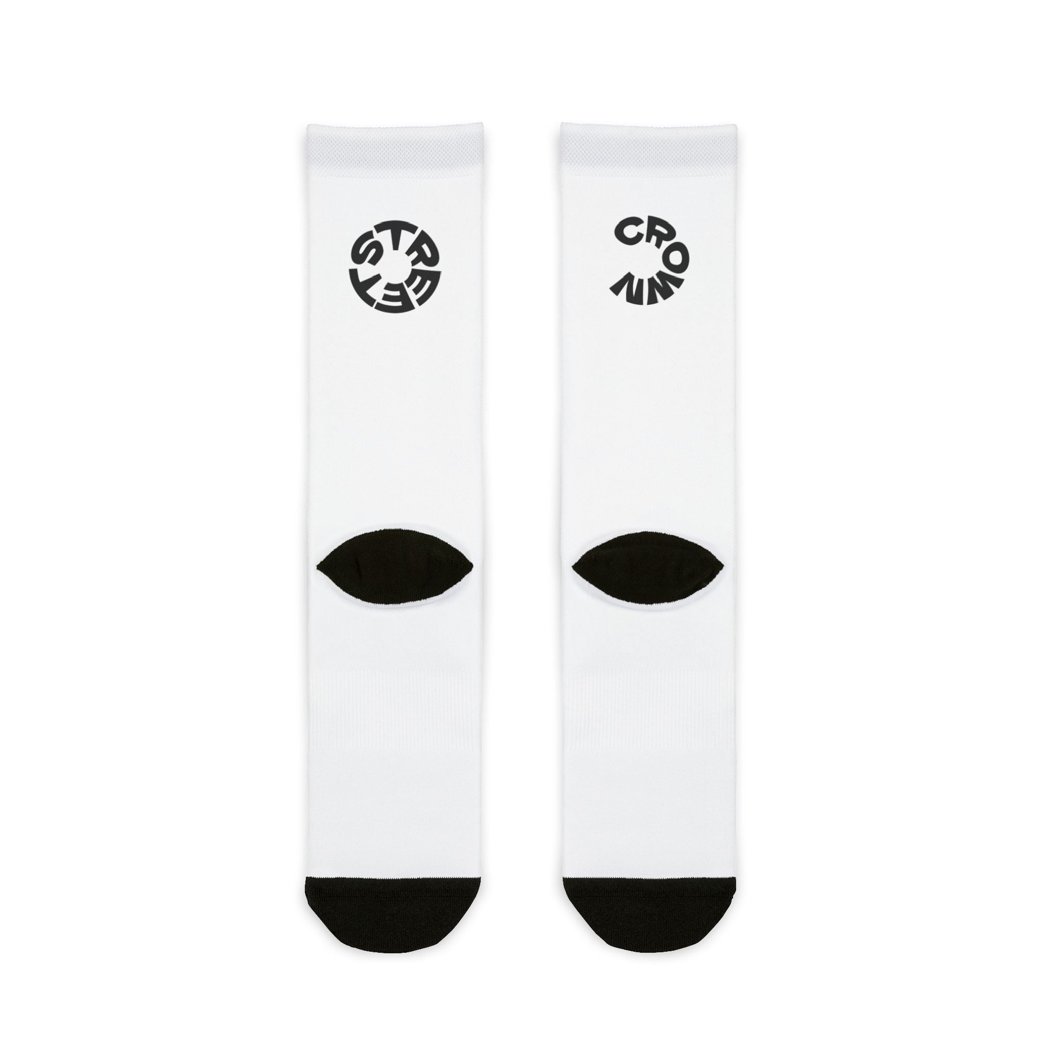 Street Crown Stylish Sublimation Crew Socks - Trendy Gift for Sports Lovers, Custom Fashion, Unique Streetwear, Everyday Comfort, Fun Home Accessories