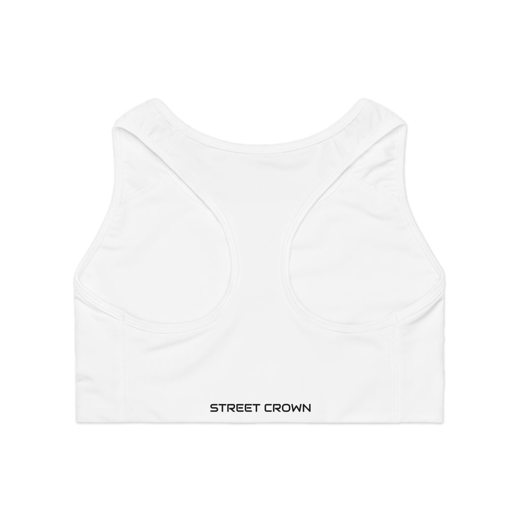 STREET CROWN Stylish Sports Bra with Motivational Design, Activewear for Fitness, Gym, Yoga, Running, Workout