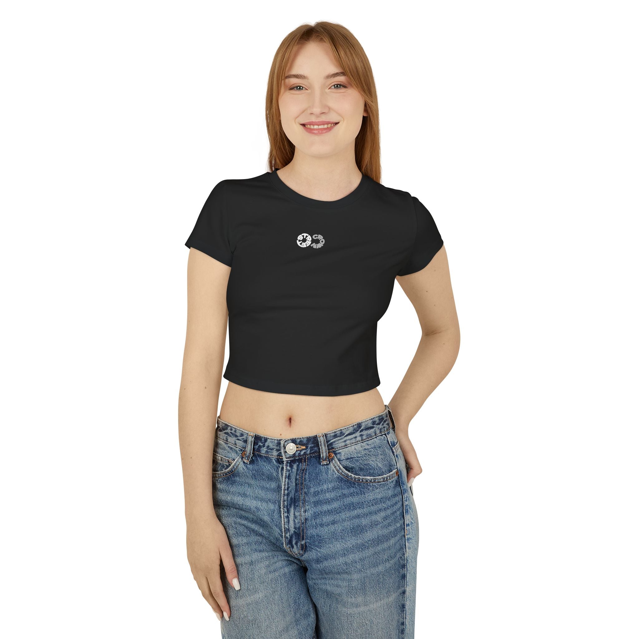 Street Crown Trendy Women's Baby Tee with Unique Design, Cute Crop Top for Casual Outings, Gift for Birthdays, Summer Style, Festive Vibes