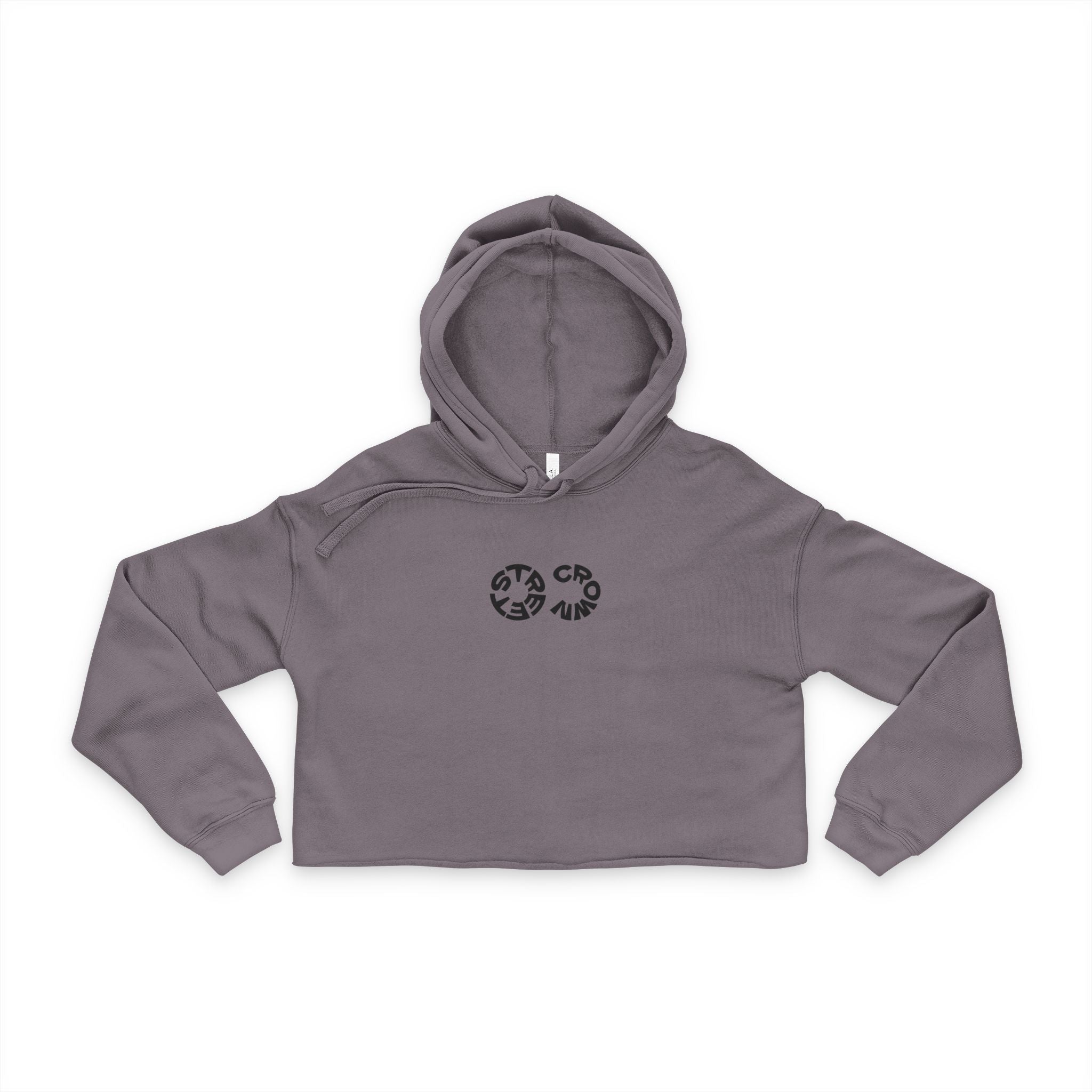 Street Crown Trendy Women's Cropped Hoodie with Unique Graphic Design | Casual Streetwear, Gift for Her, Fashion Forward, Spring Style, Cozy Layering