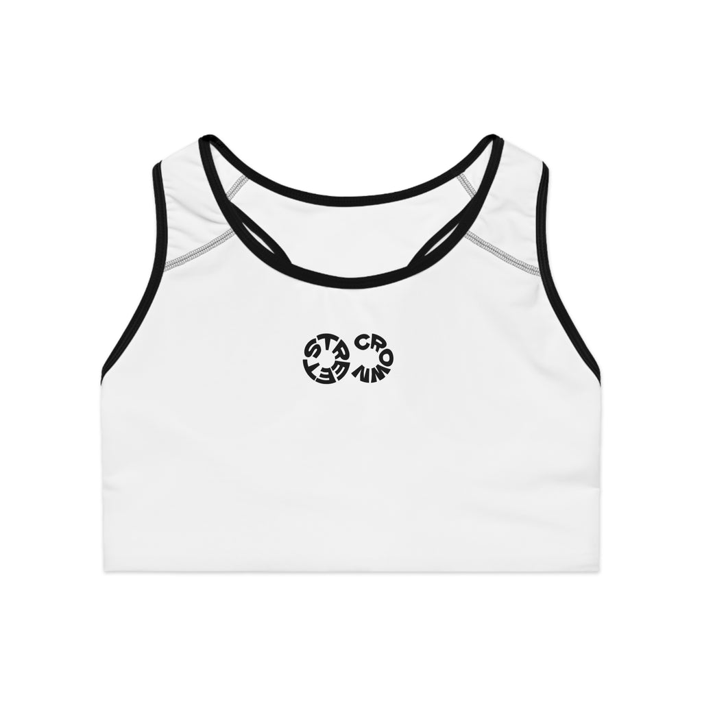 STREET CROWN Stylish Sports Bra with Motivational Design, Activewear for Fitness, Gym, Yoga, Running, Workout