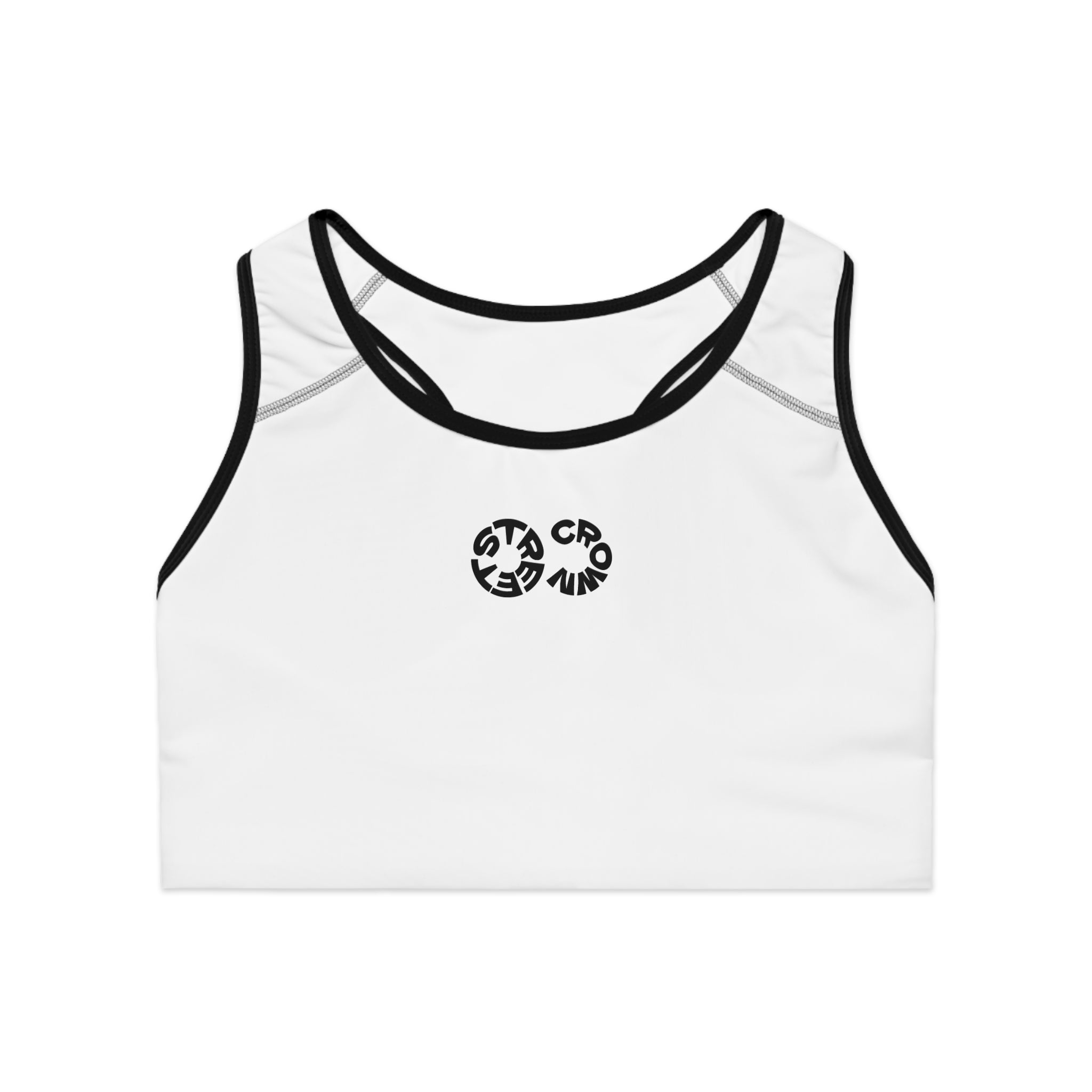 STREET CROWN Stylish Sports Bra with Motivational Design, Activewear for Fitness, Gym, Yoga, Running, Workout