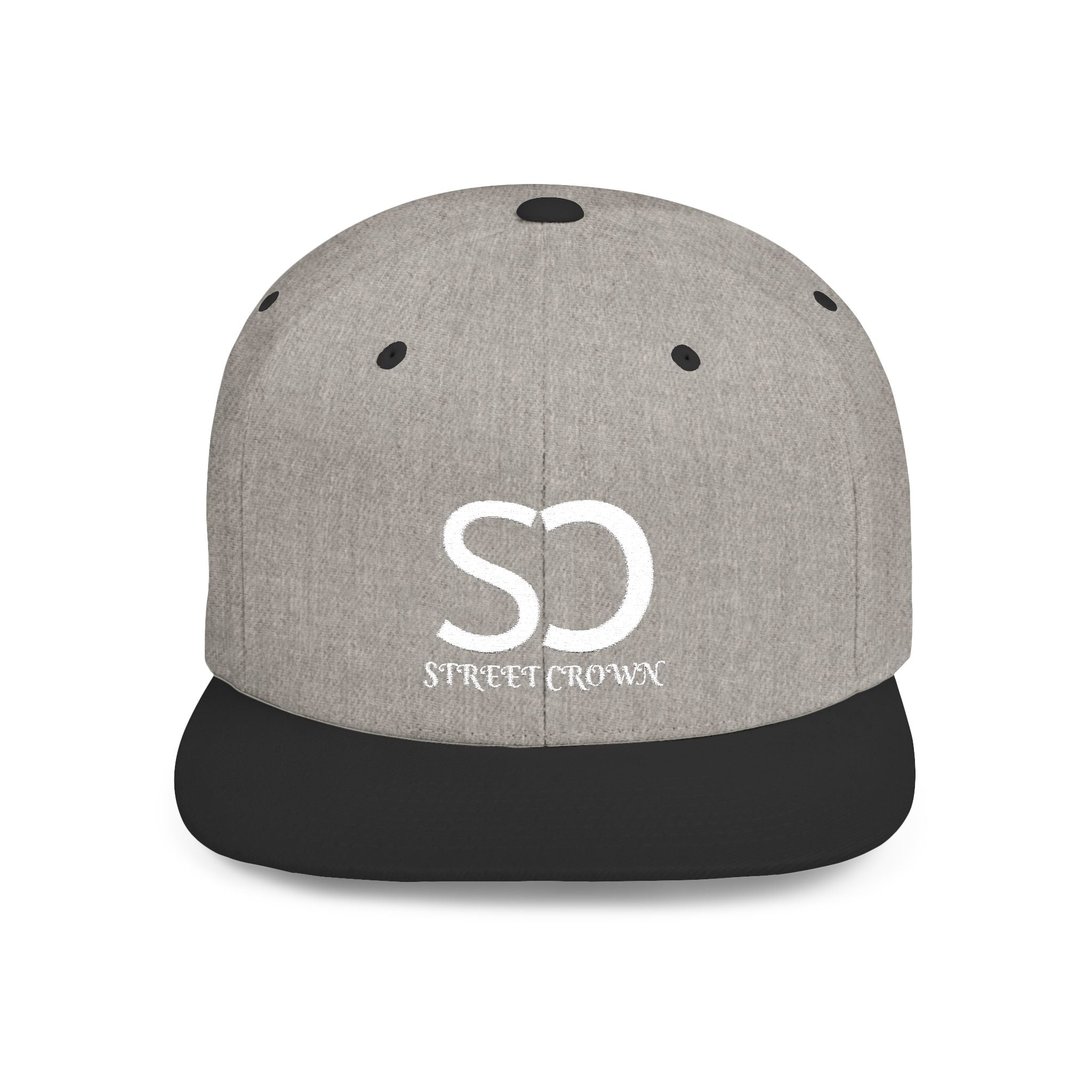 Street Crown Trendy Flat Bill Snapback Hat, Adjustable Baseball Cap, Urban Style, Streetwear Accessory, Perfect for Casual Outings, Gift for Friends