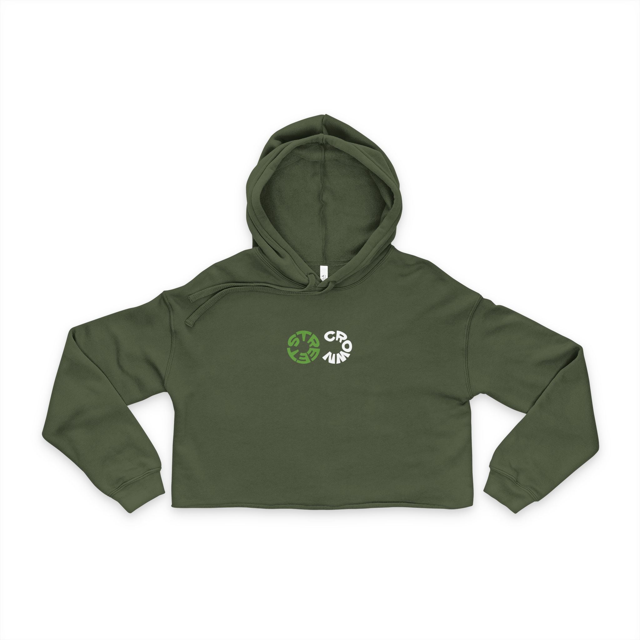 Street Crown Trendy Women's Cropped Hoodie with Unique Graphic Design | Casual Streetwear, Gift for Her, Fashion Forward, Spring Style, Cozy Layering